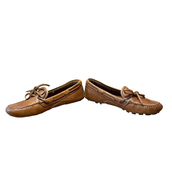 *Vintage* Coach W6 natural leather patina‎ driving moccasins with leather tie - Picture 8 of 8